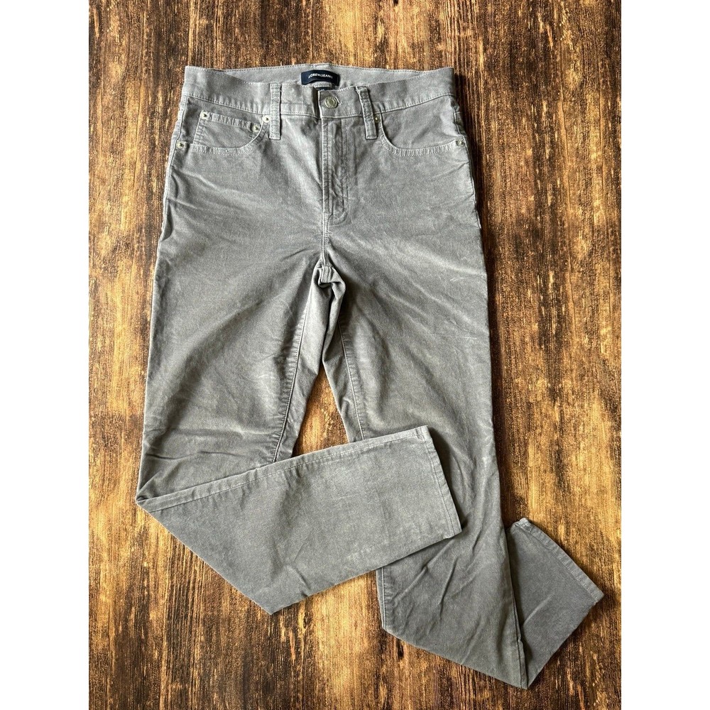 J.Crew Jeans J4108 Women's 9" High-Rise Toothpick Gray Velvet Size 27